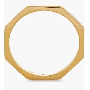 Monica Vinader Octagon Stacking Ring, 18 Karat Gold Vermeil, Size 7, NWT